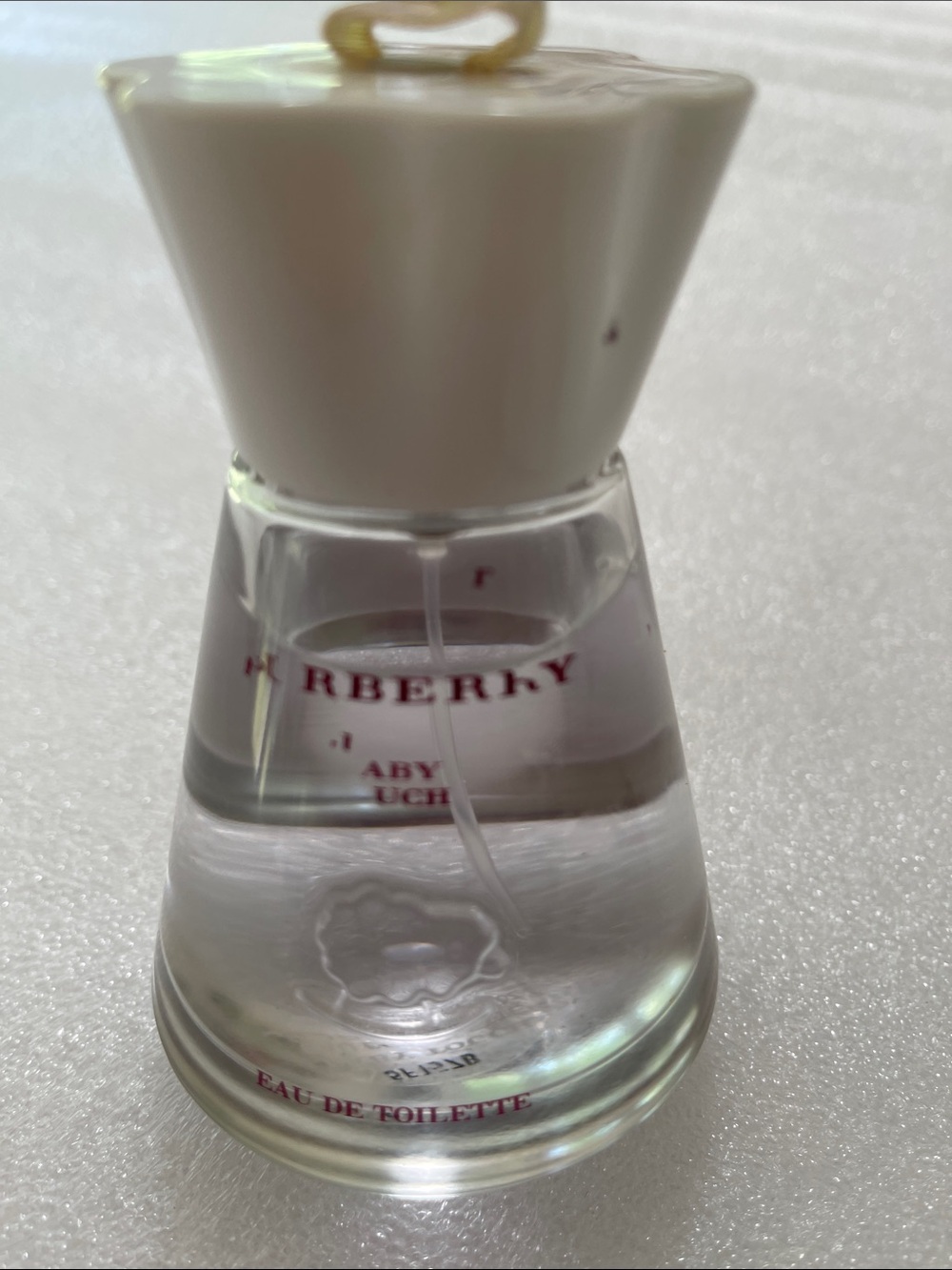 Burberry Mini Bottle with Cream Cap and Clear Glass